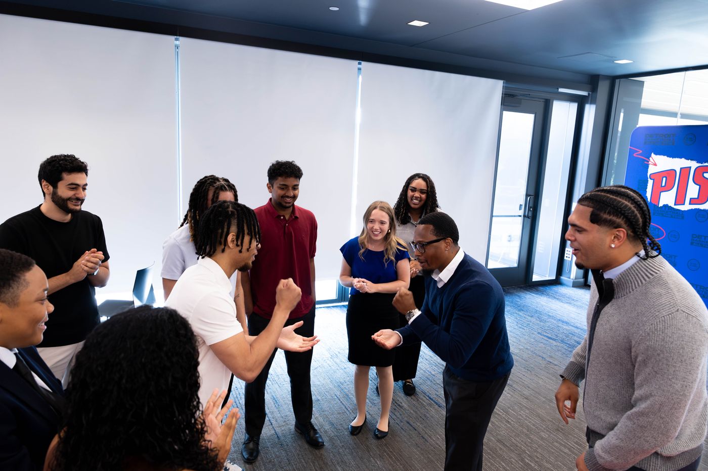 Students in an interactive career session
